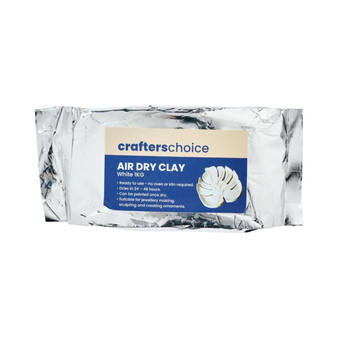 Air dry clay on white background