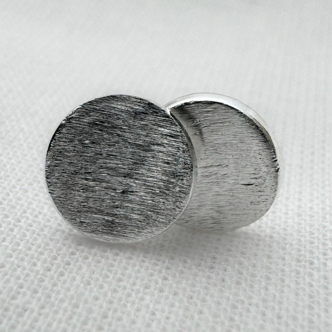 Sterling silver brushed studs