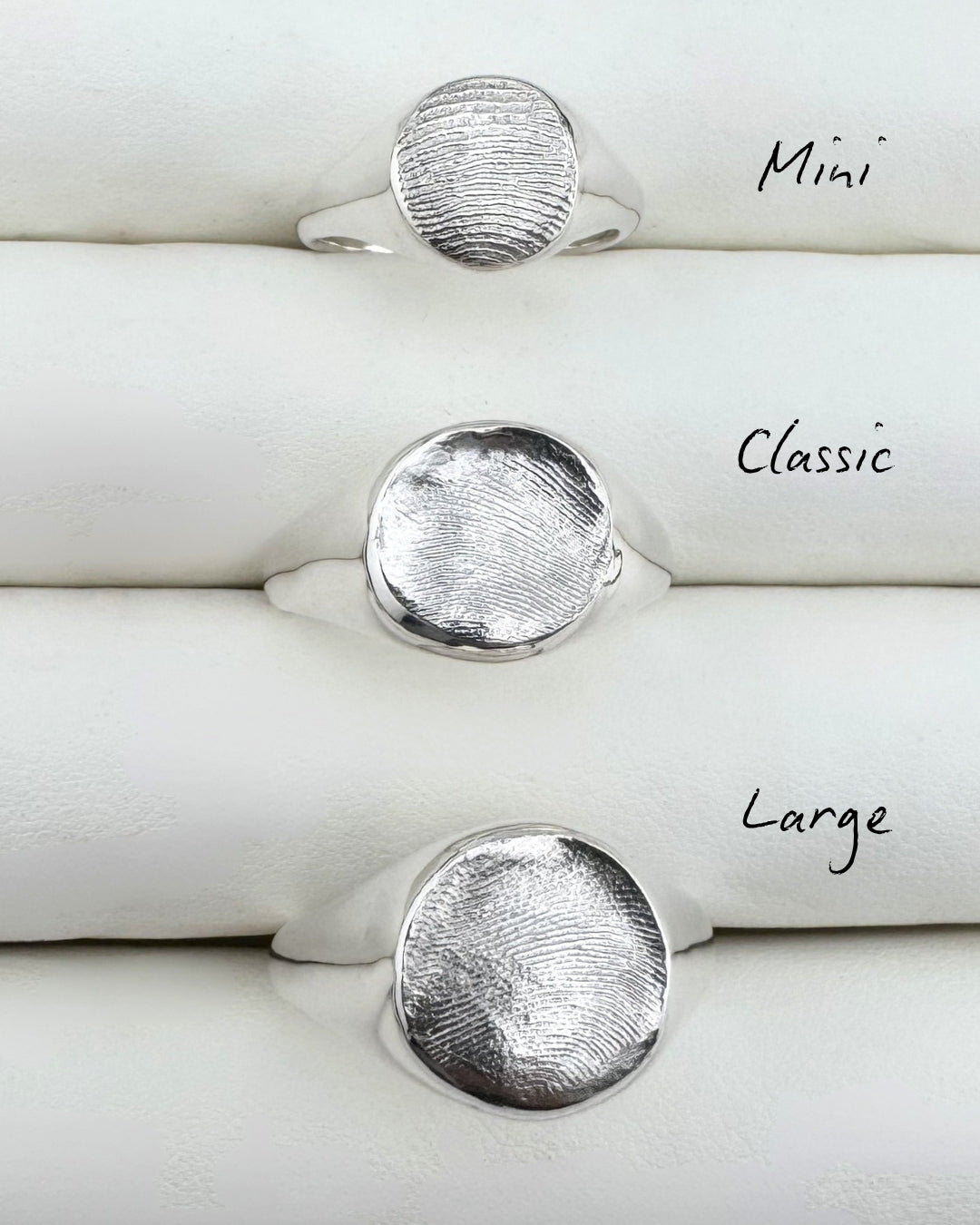 Large Fingerprint Impression Signet Ring