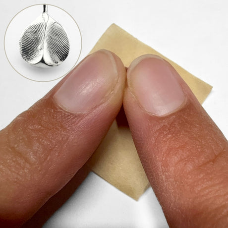 Close up of two people leaving fingerprint impressions side-by-side