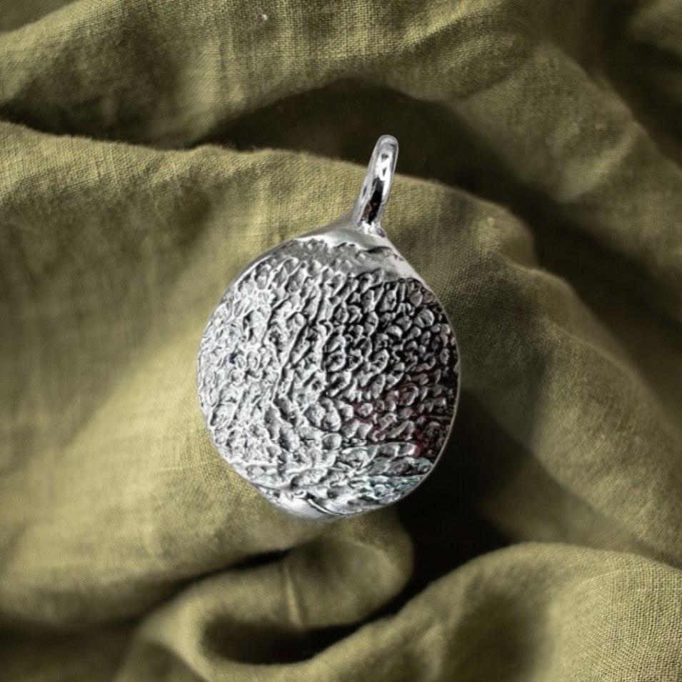 Sterling silver dog nose print pendant