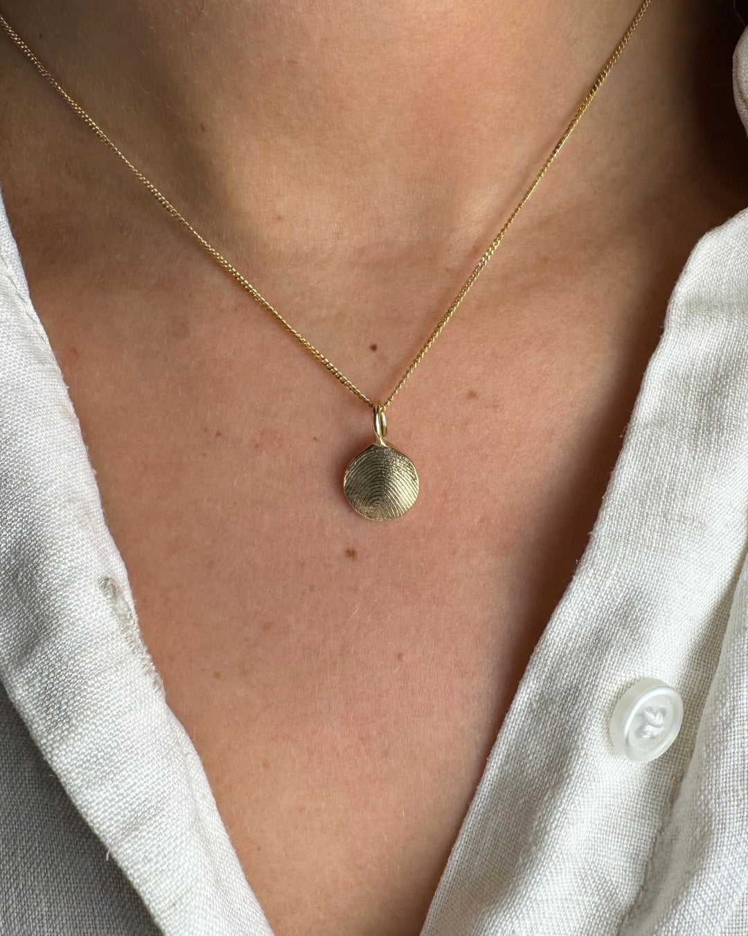 Mini Circle Fingerprint Impression Pendant