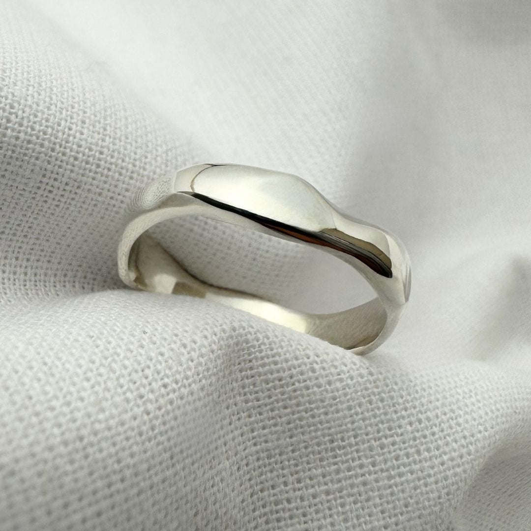 Sterling silver wave ring
