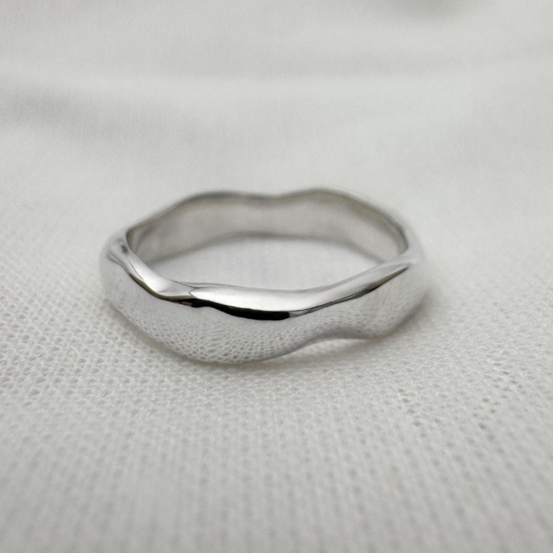 Sterling silver wave ring