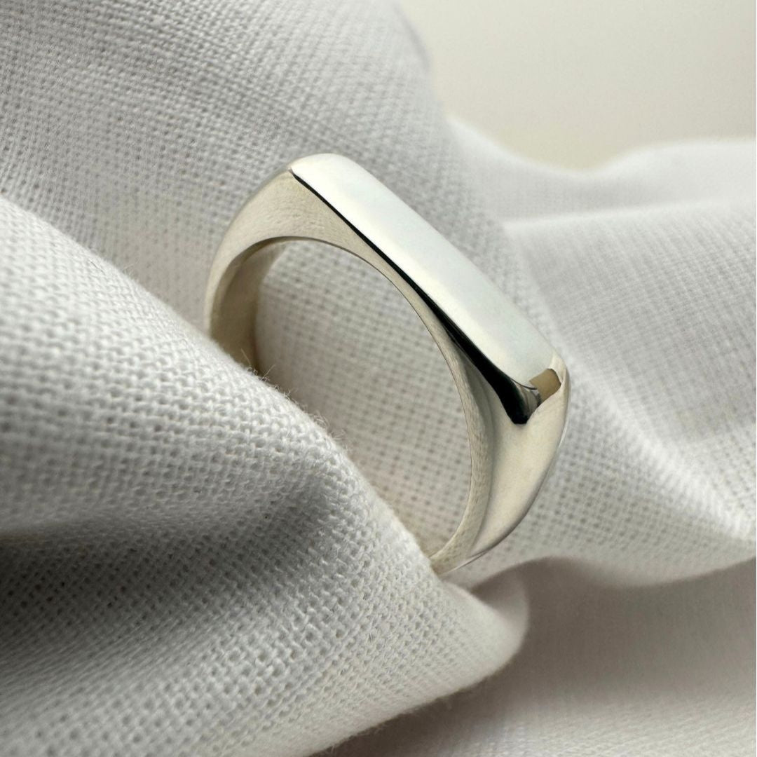 Thin Signet Ring in Sterling Silver or 9ct Gold