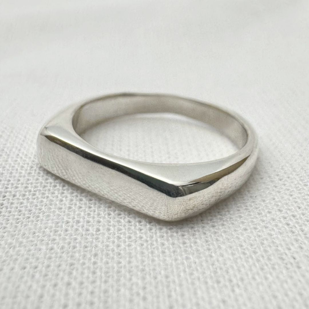 Thin Signet Ring in Sterling Silver or 9ct Gold