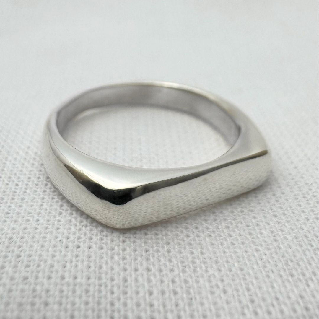 Thin Signet Ring in Sterling Silver or 9ct Gold