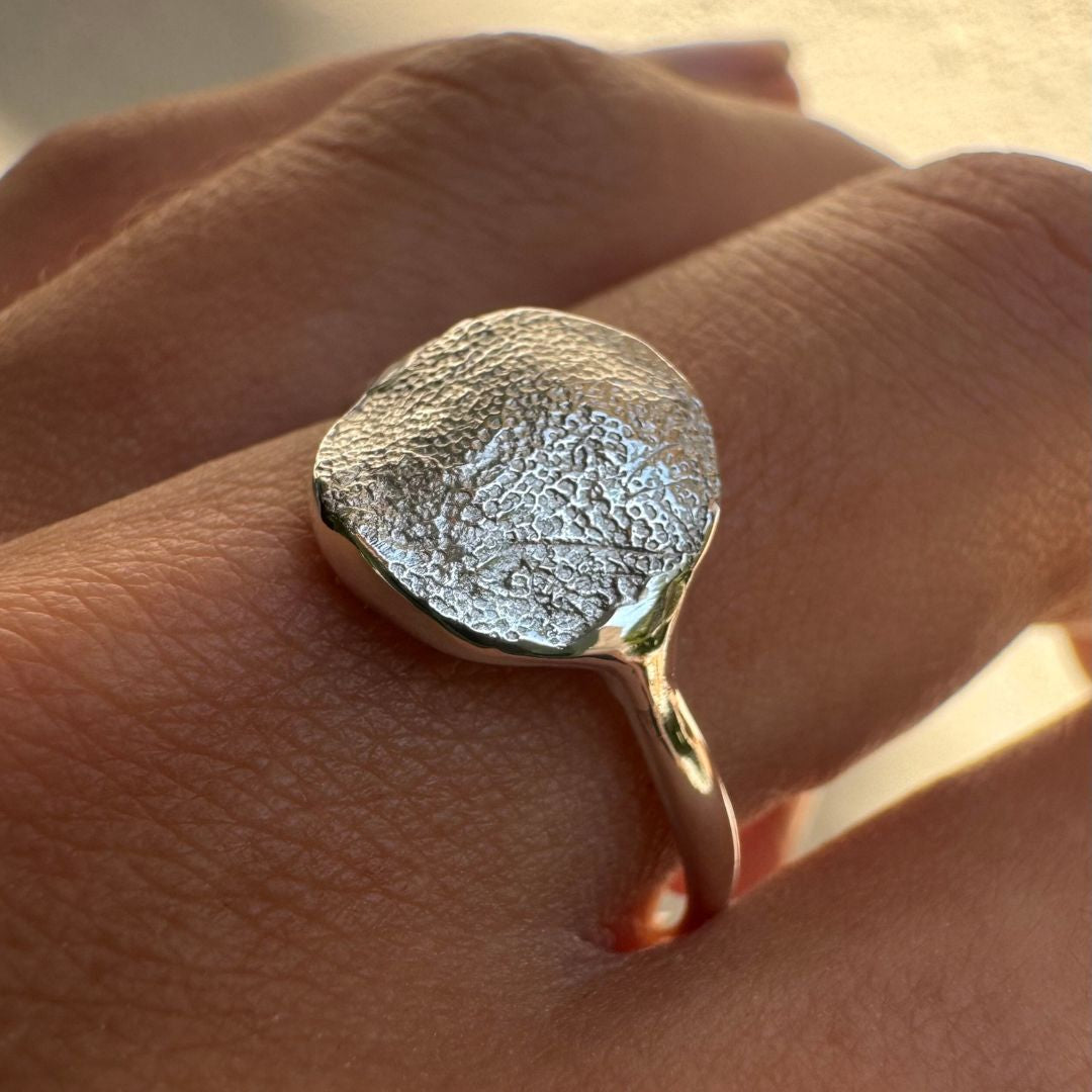 Silver dog paw print ring