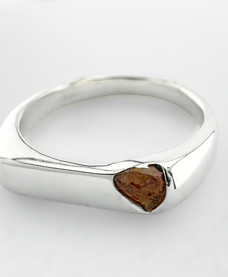 Silver rings with rough sapphires