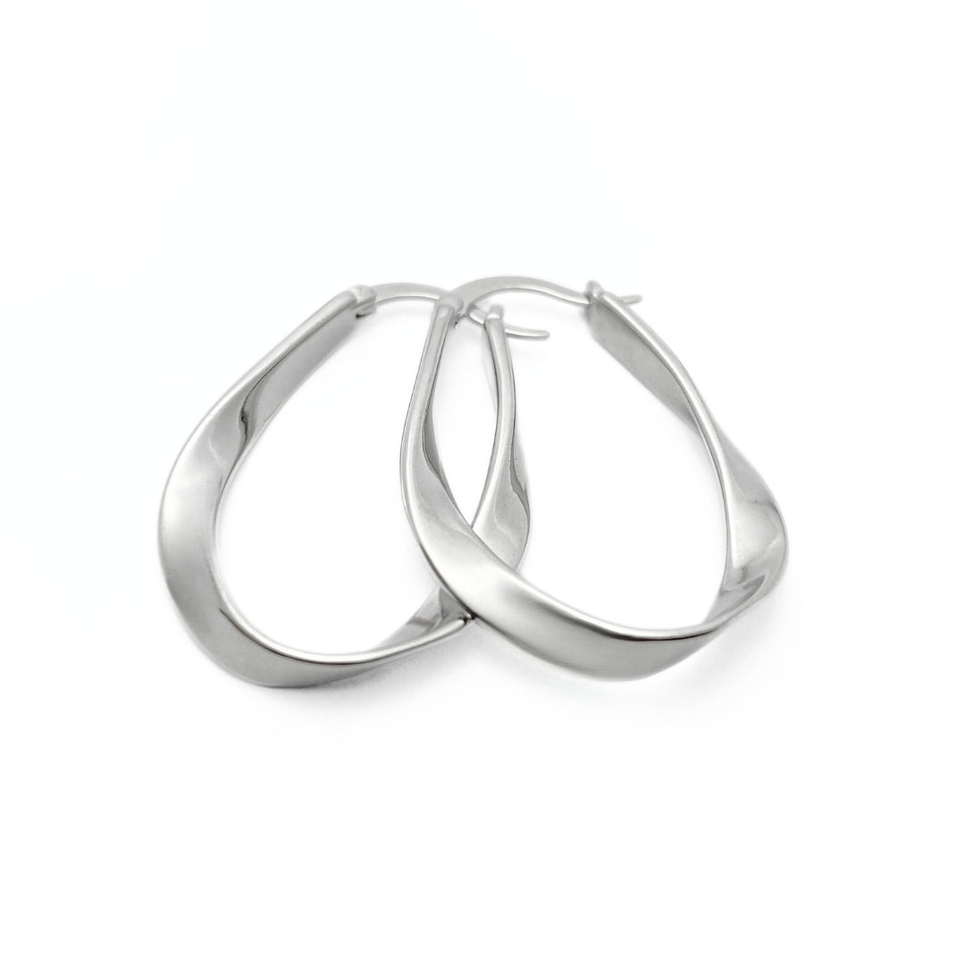 Sterling silver twisted hoop earrings