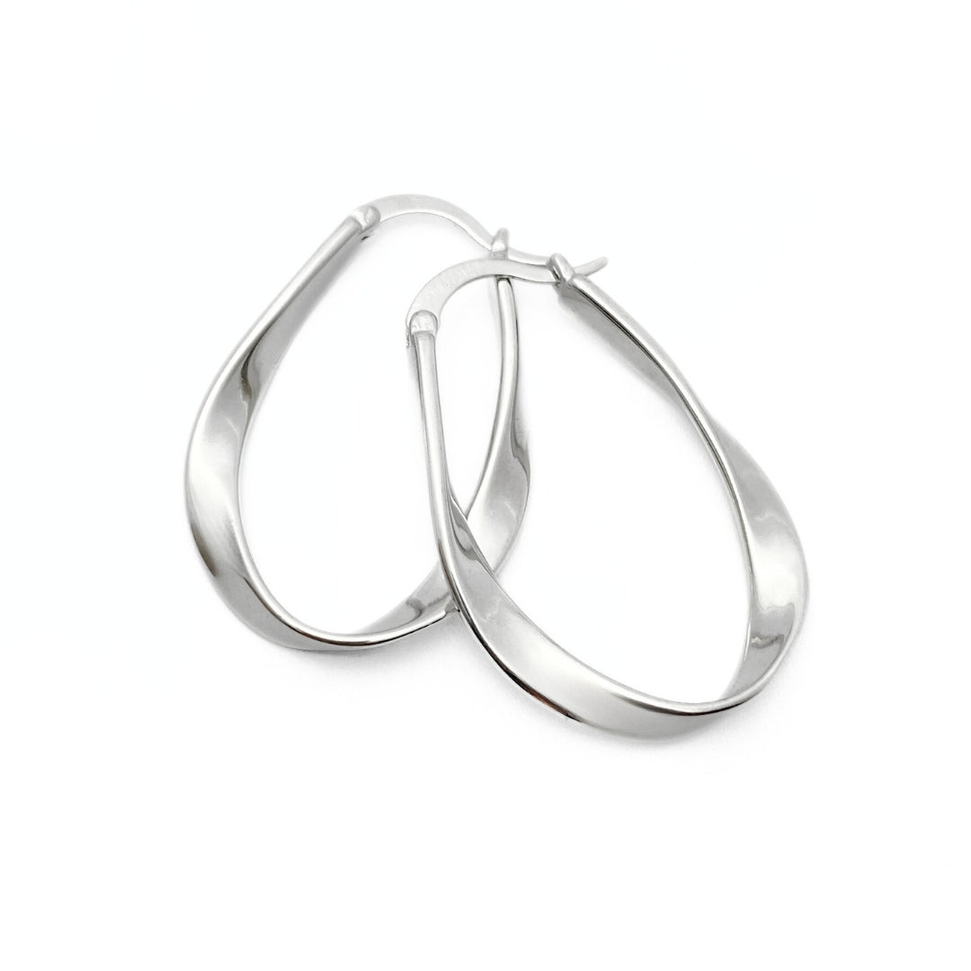 Sterling silver twisted hoop earrings