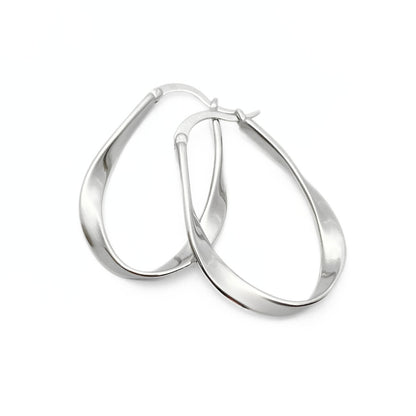 Sterling silver twisted hoop earrings