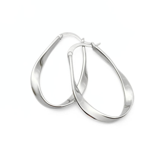 Sterling silver twisted hoop earrings