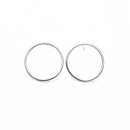 Sterling silver circle stud earrings