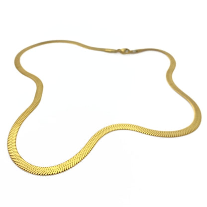 Gold herringbone necklace 45cm