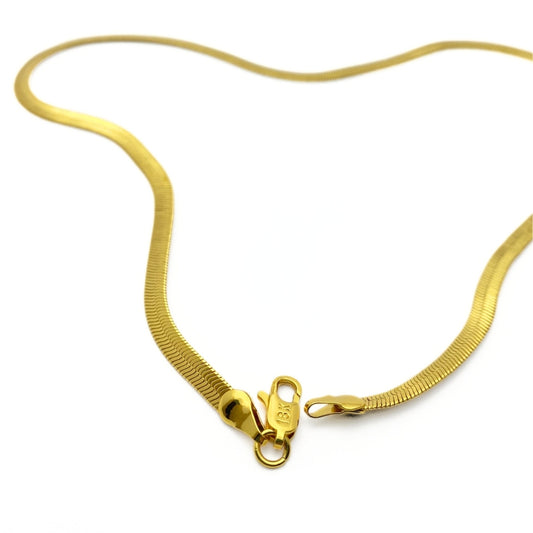 Gold herringbone necklace 45cm