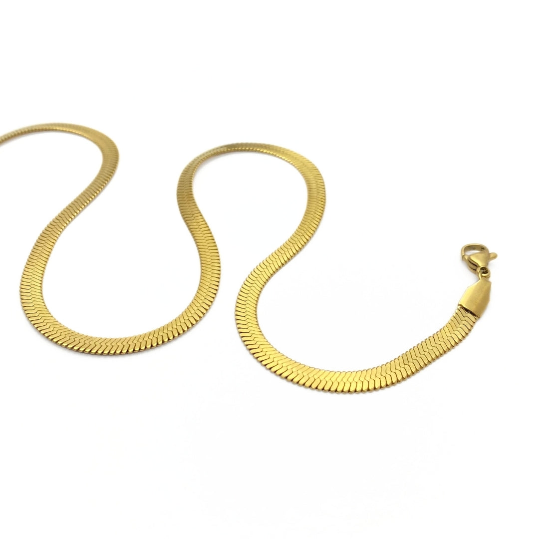 Gold herringbone necklace 45cm