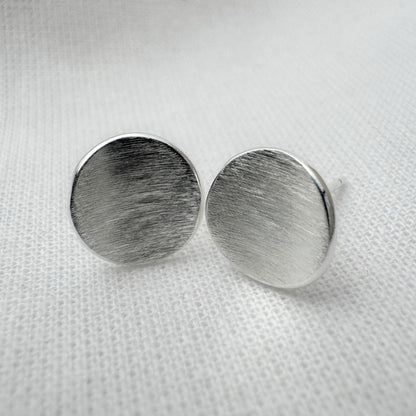 Sterling silver brushed studs