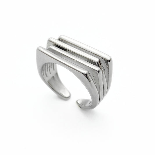 Sterling silver stacked effect ring