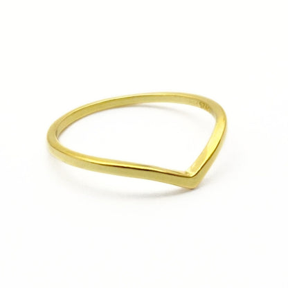 Thin gold v shaped ring