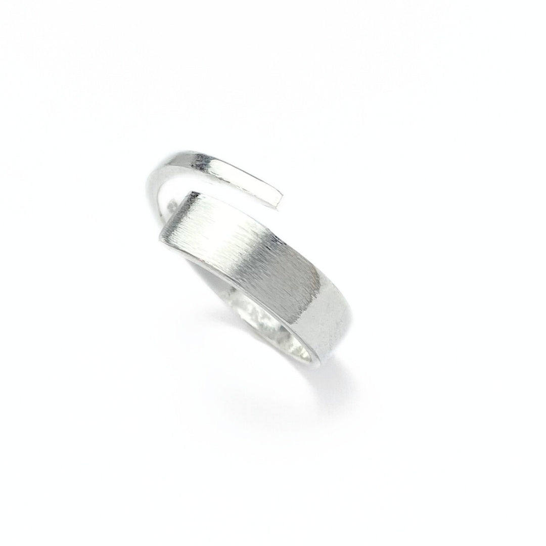 Sterling silver brushed spiral ring