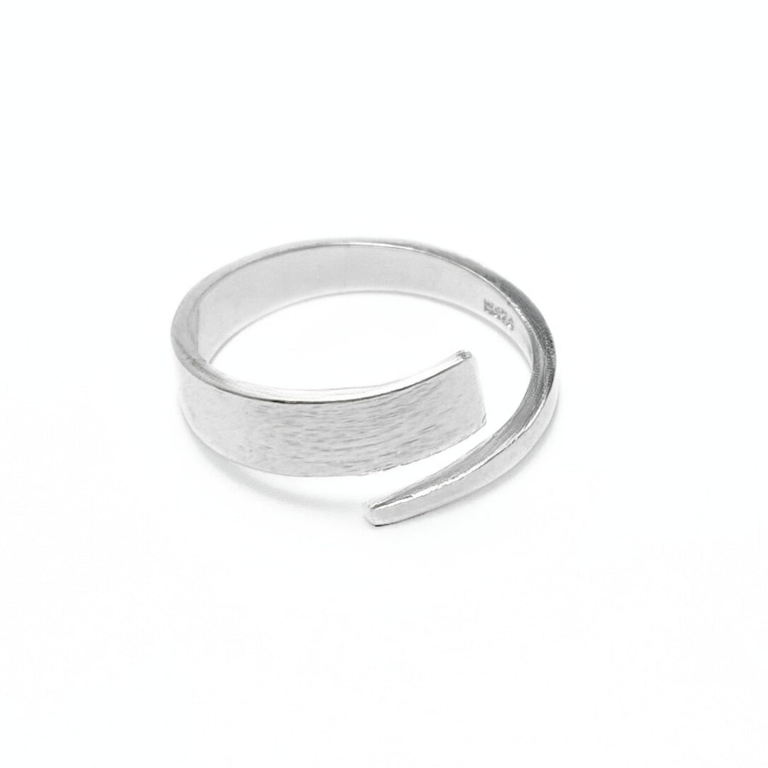 Sterling silver brushed spiral ring