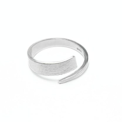 Sterling silver brushed spiral ring