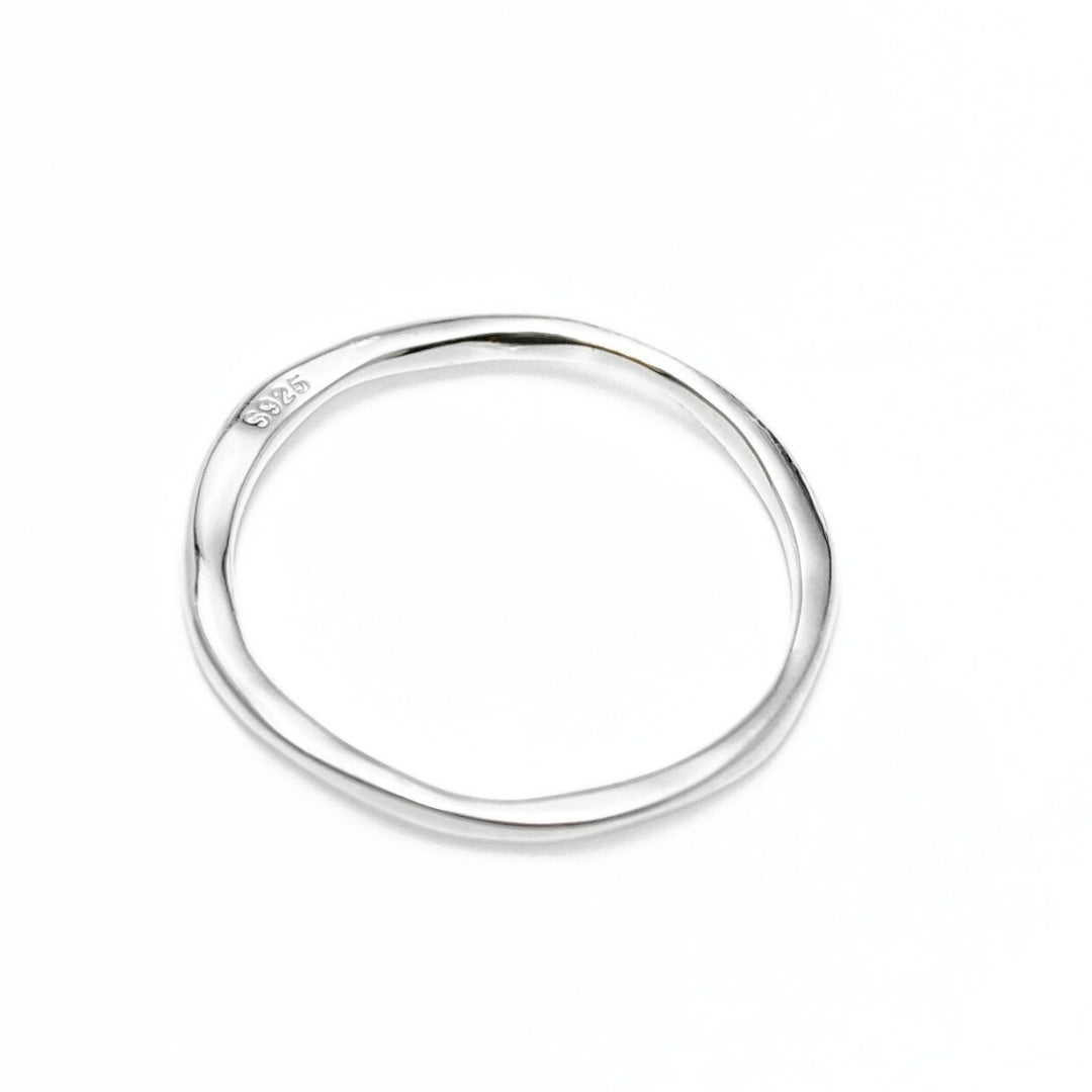 Thin irregular sterling silver ring