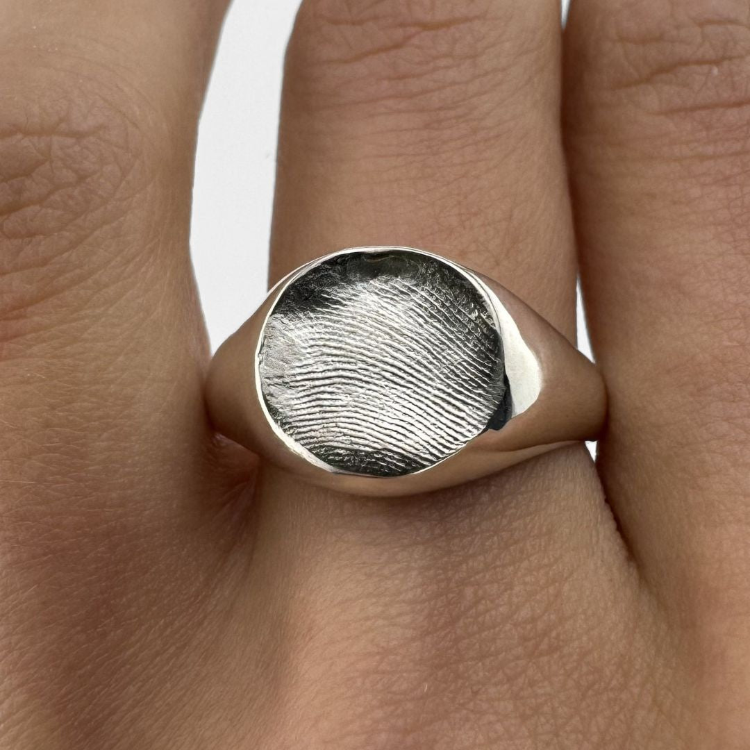 Classic Fingerprint Impression Signet Ring