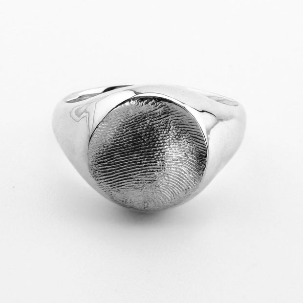Large Fingerprint Impression Signet Ring