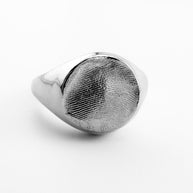 Large Fingerprint Impression Signet Ring