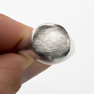 Large Fingerprint Impression Signet Ring