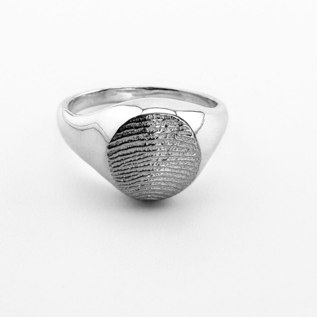 Mini Fingerprint Impression Signet Ring