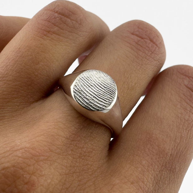 Mini Fingerprint Impression Signet Ring