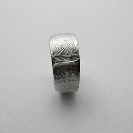 Sterling silver fingerprint impression ring band