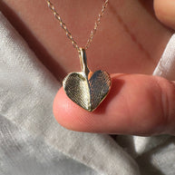 Heart Shaped Fingerprint Pendant in 9ct Gold