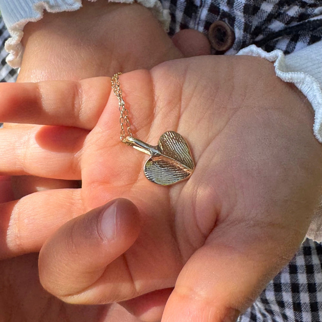 Heart Shaped Fingerprint Pendant in 9ct Gold