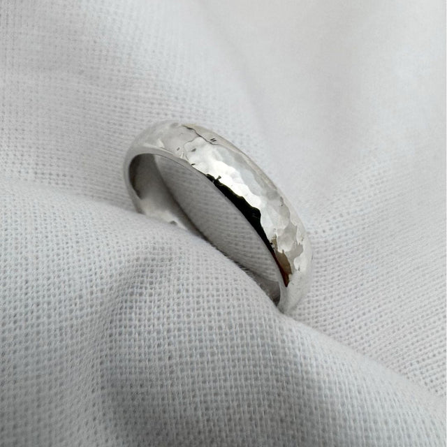 Sterling silver hammered ring