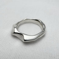 Handmade jagged silver ring