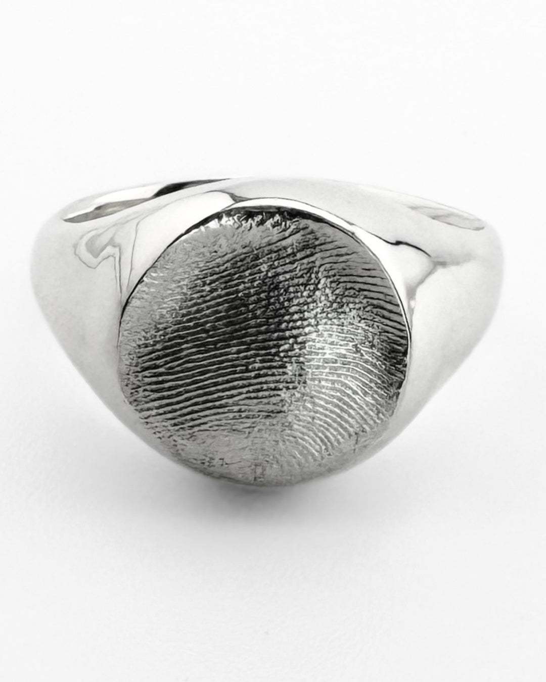 Large Fingerprint Impression Signet Ring