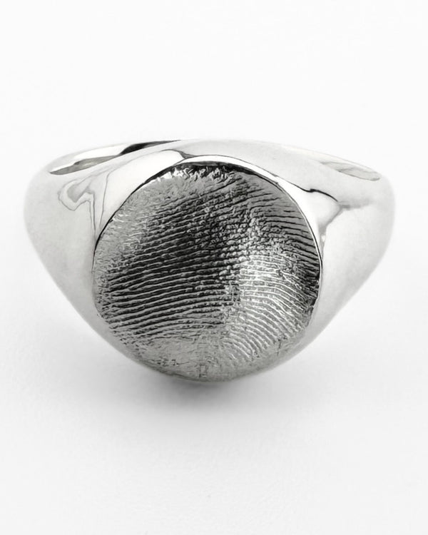 Large Fingerprint Impression Signet Ring