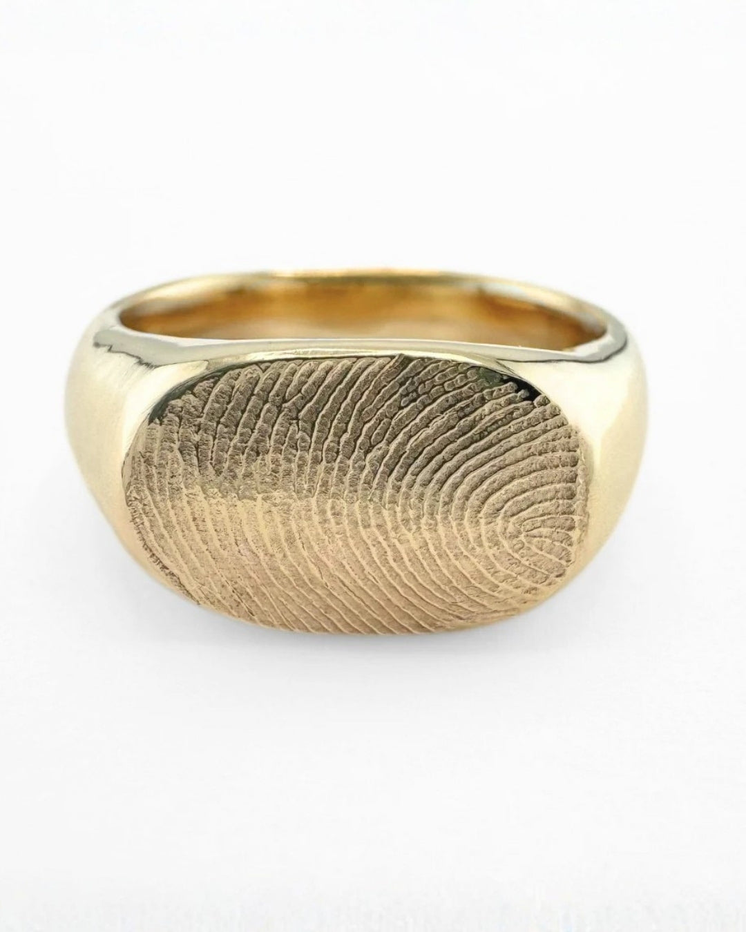Large Oval Fingerprint Signet Ring - 9ct Gold