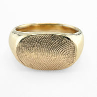 Large Oval Fingerprint Signet Ring - 9ct Gold