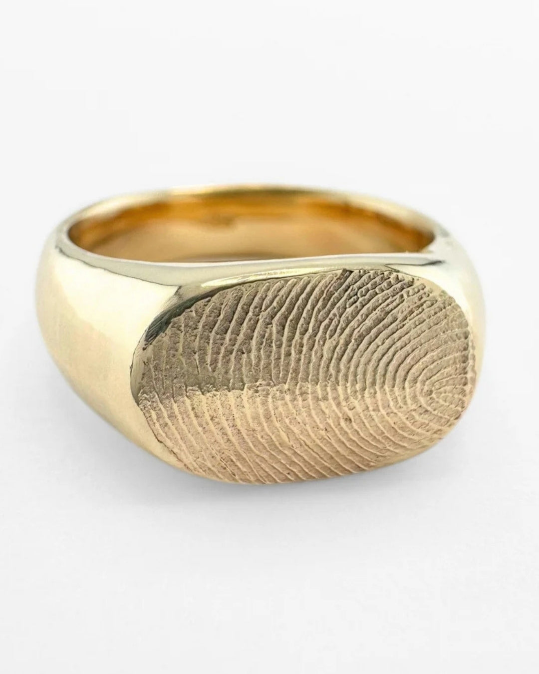 Large Oval Fingerprint Signet Ring - 9ct Gold