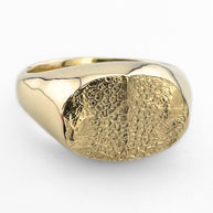 Large Oval Pet Print Impression Signet Ring