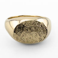 Large Oval Pet Print Impression Signet Ring