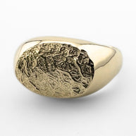 Large Oval Pet Print Impression Signet Ring