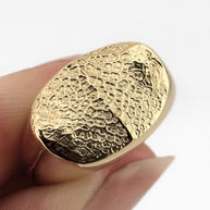 Large Oval Pet Print Impression Signet Ring