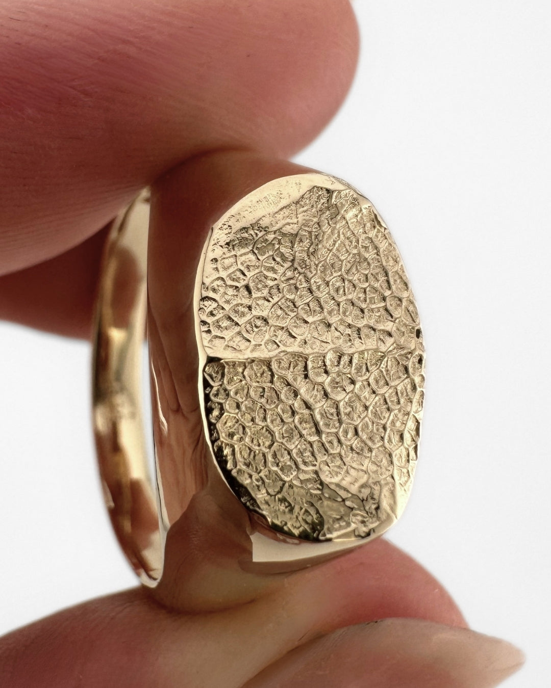 Large Oval Pet Print Impression Signet Ring
