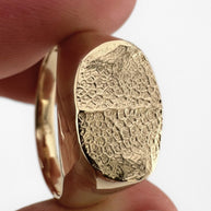 Large Oval Pet Print Impression Signet Ring